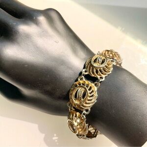 Vintage Judy Lee Panel Link Style Bracelet Unsigned